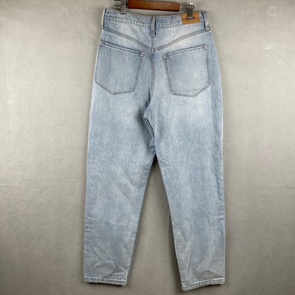 RSQ 90's Jean Light Wash High Rise Relaxed Straight Tapered Denim Blue Wmns 28 - Picture 2 of 11